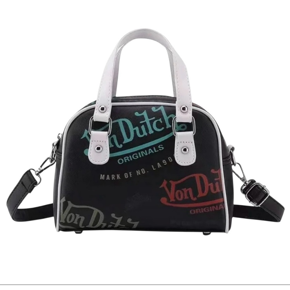 FASHION FAUX LEATHER VON DUTCH GRAFFITI BOWLING BAG - Picture 9 of 15